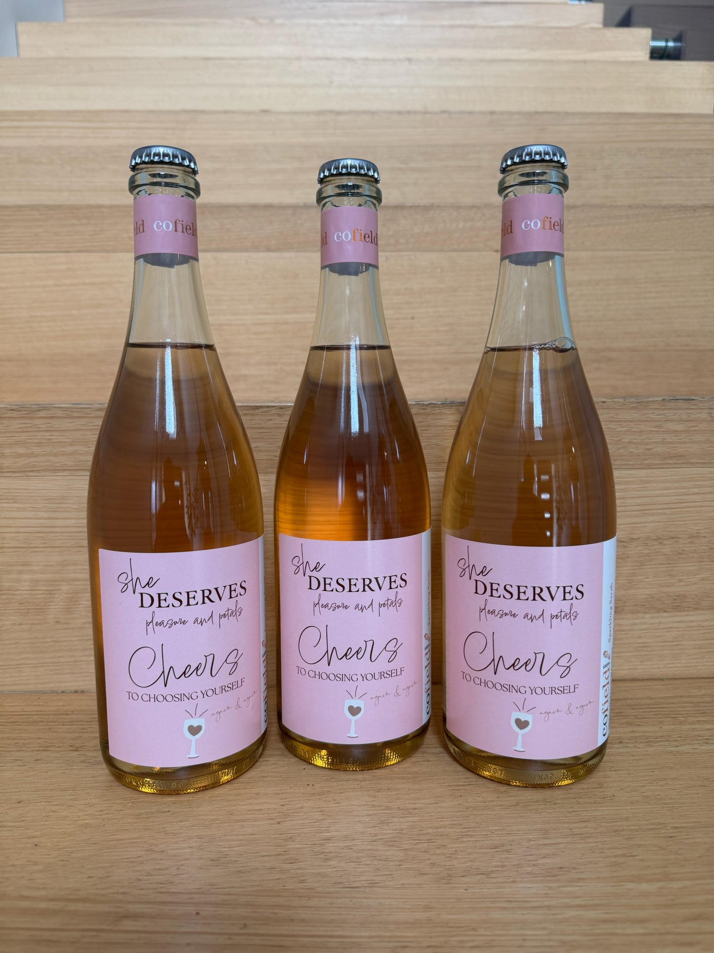 She Deserves Wine bottle – empowering gift for women Australia