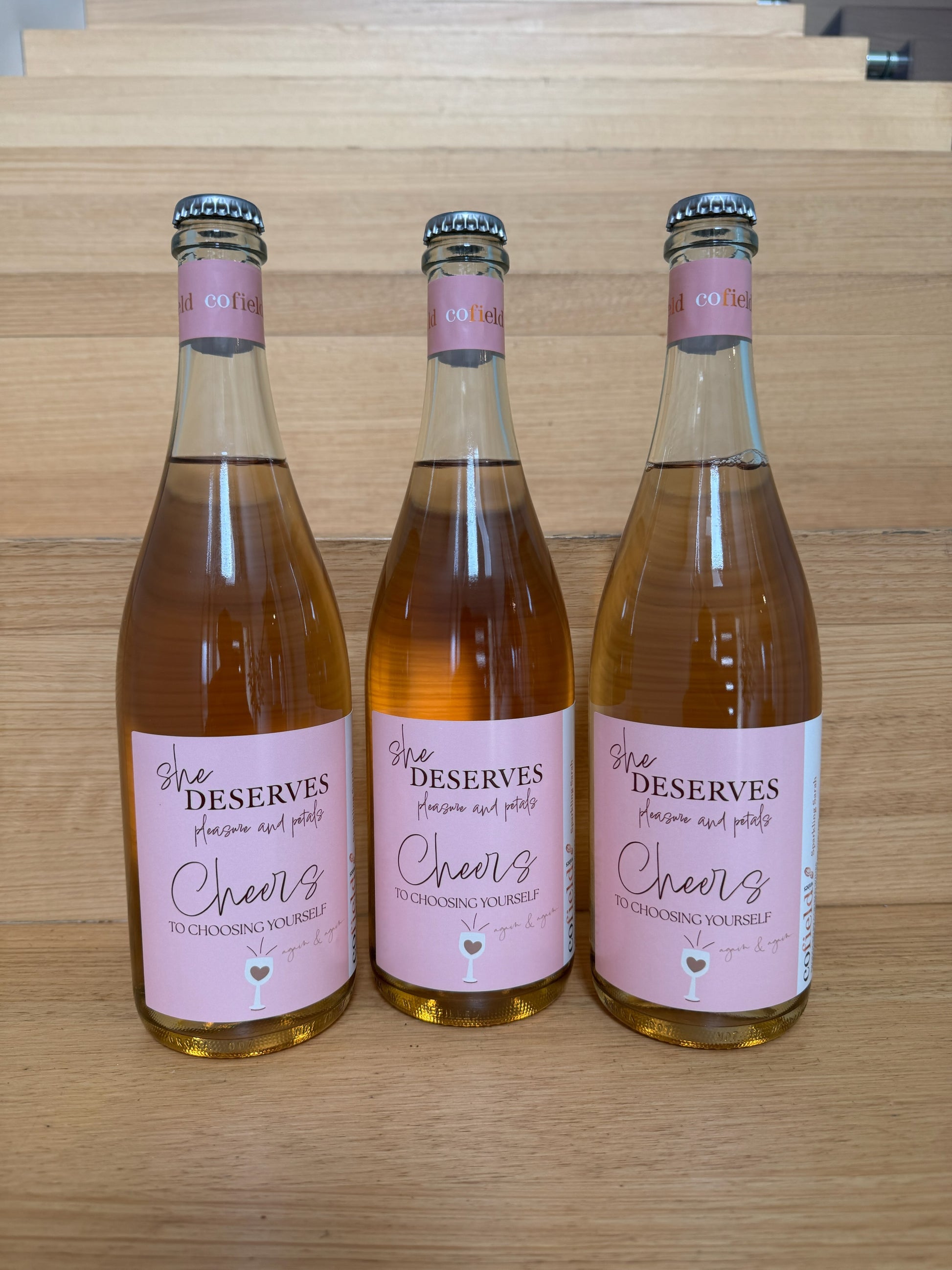 She Deserves Wine bottle – empowering gift for women Australia